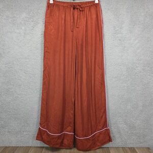 Untitled in Motion Medium Wide‎ Leg Lounge Pajama Pants Rust Orange Tencel Cupro